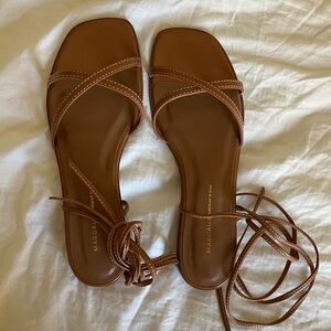 Margaux Wrap Sandal in Saddle Nappa